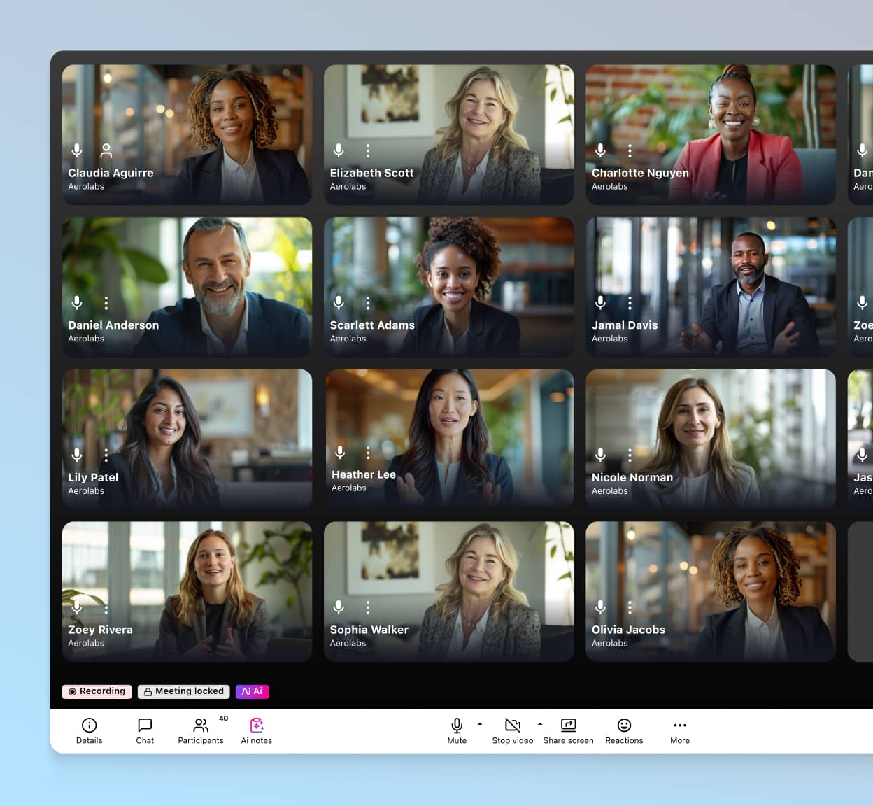 Video Call Header