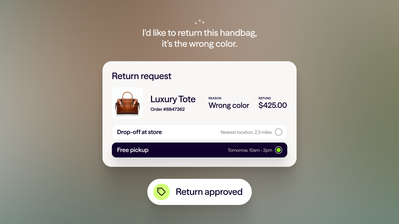 Return request - AI agent for retail