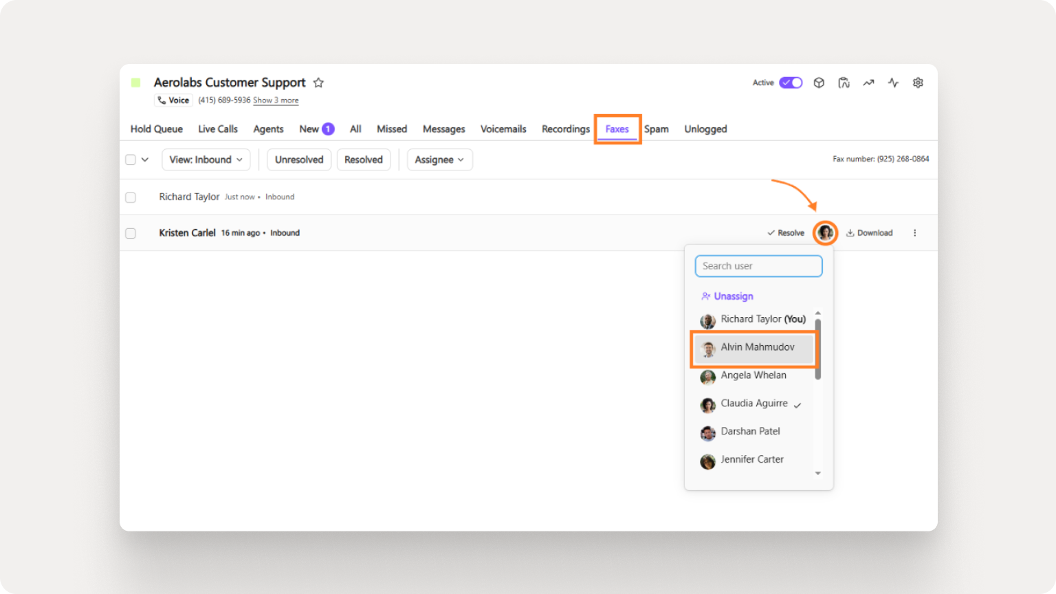 5. Easily manage and track faxes
