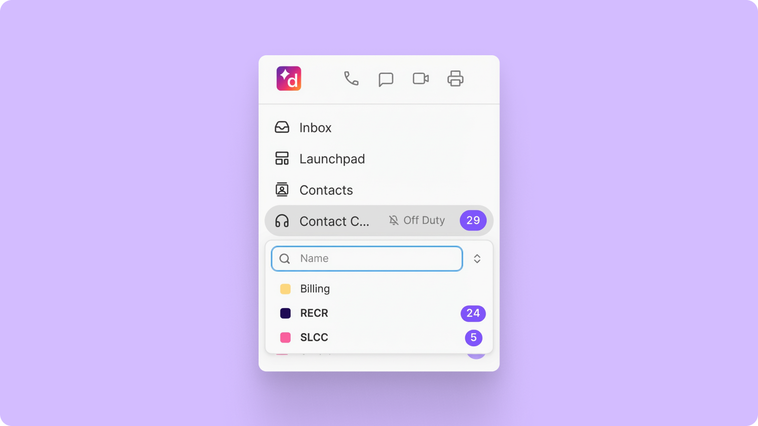 Display contact center abbreviations in agent dropdowns
