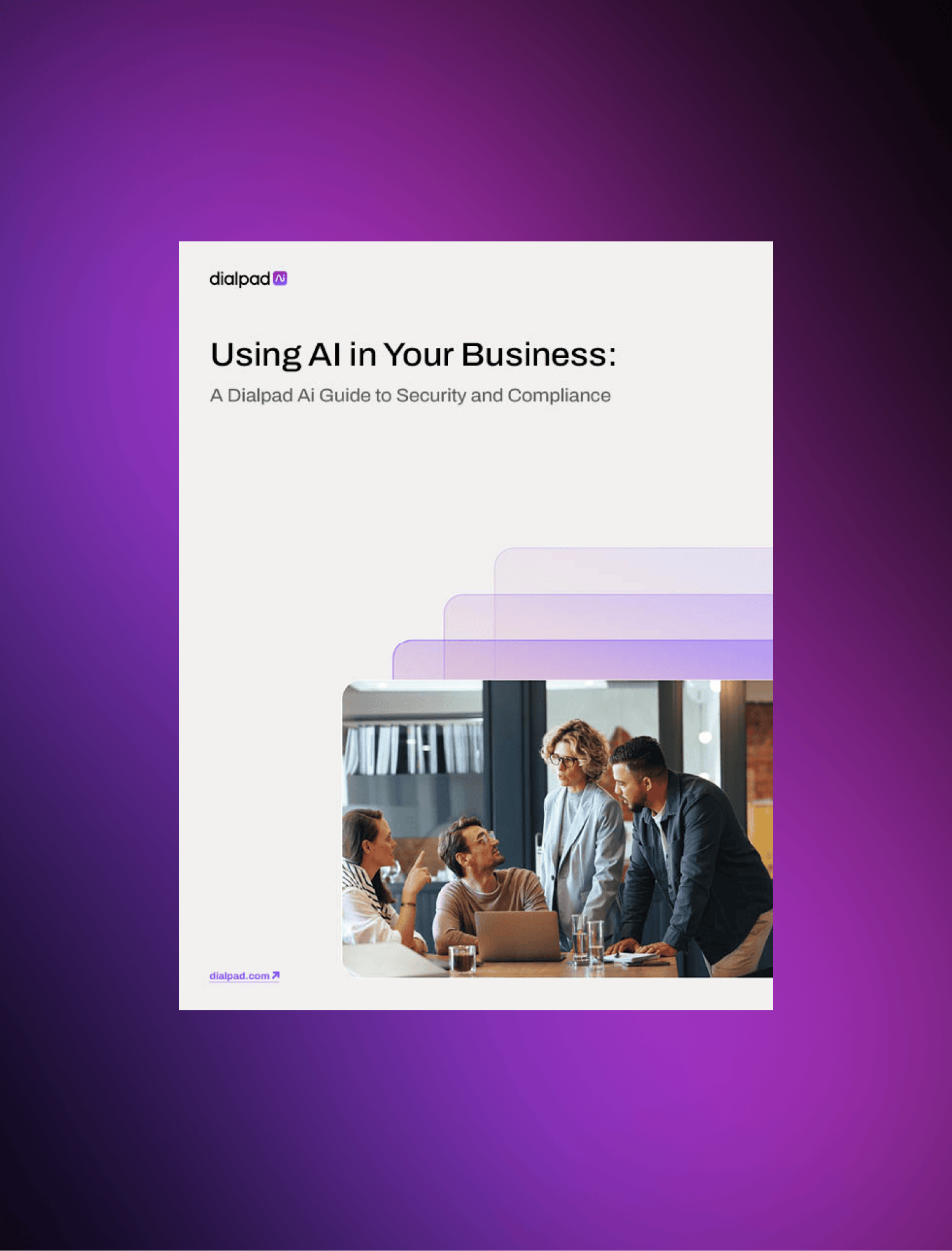 Mockup of a guide titled Using AI in Your Business