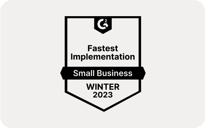 G2 Fastest Implementation Small Business Winter 2023 CCAAS