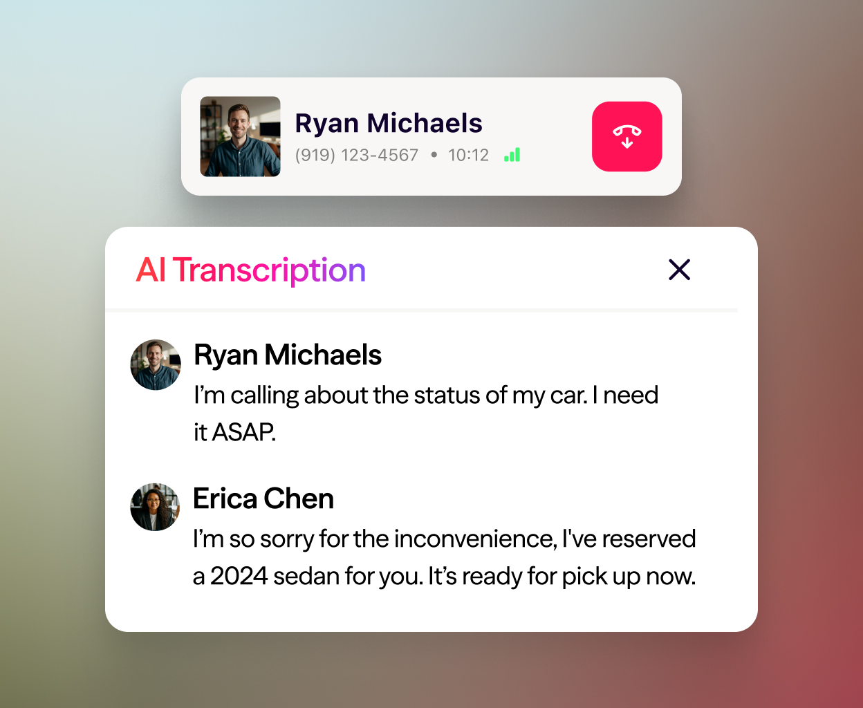 Screenshot of Dialpad's AI functionality during a call