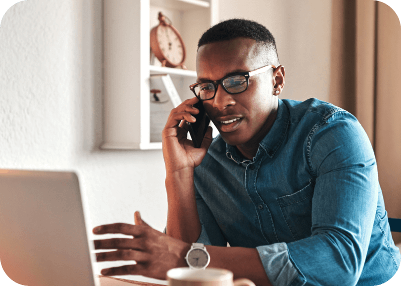 A man talking on the phone