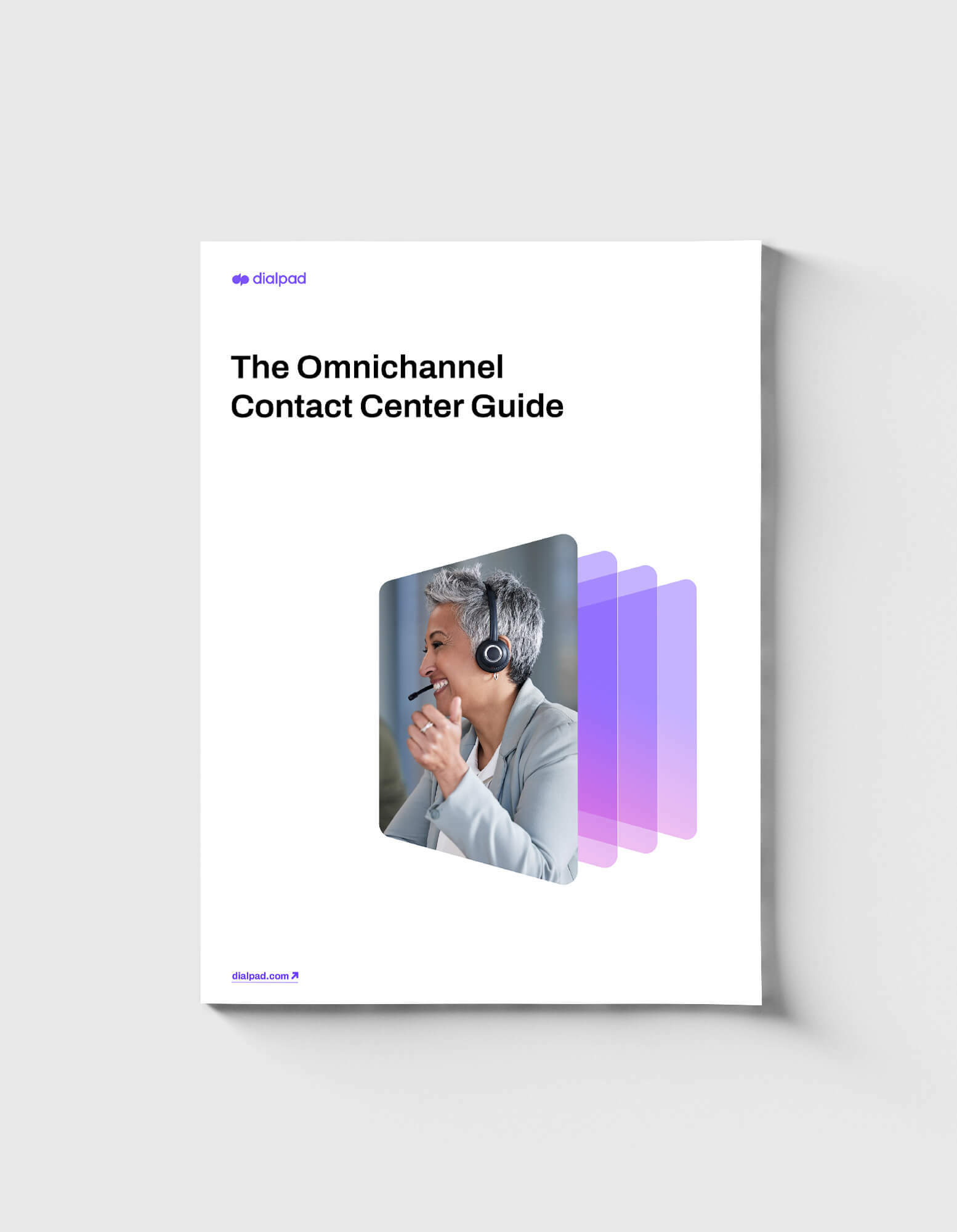 Mockup of a guide titled The Omnichannel Contact Center Guide