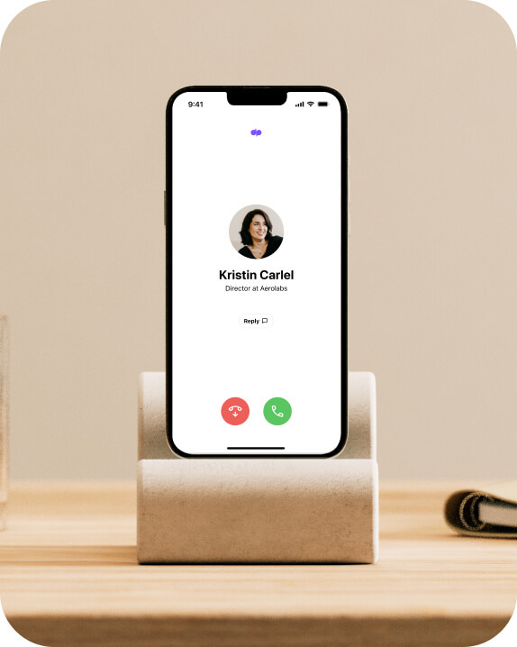 Screenshot of an ongoing phone call