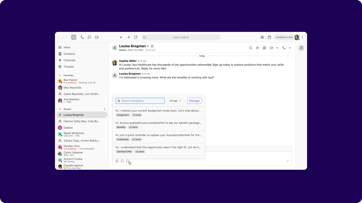 66. Save time with Personal Templates in messages