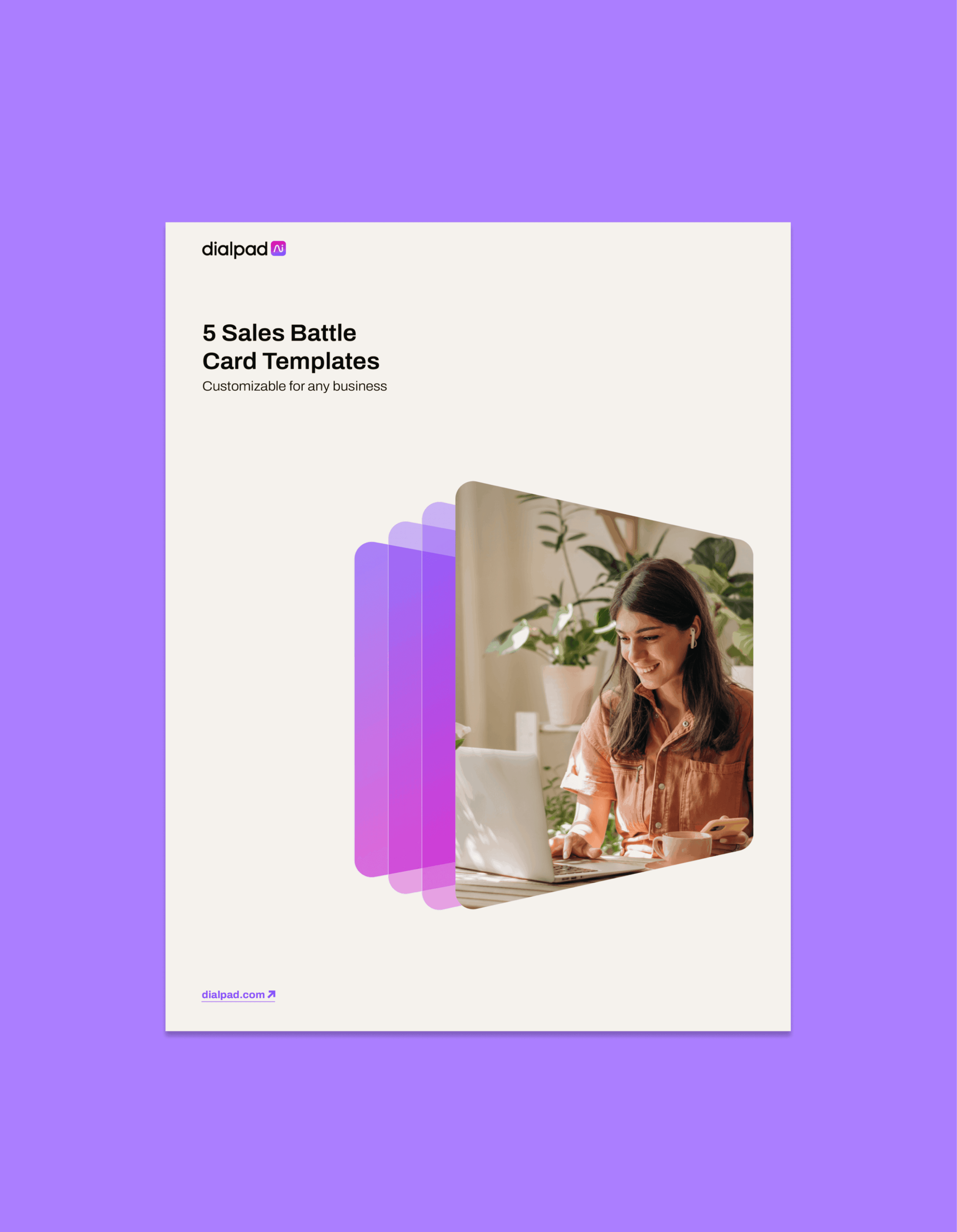 Mockup of a template titled Sales battle card templates