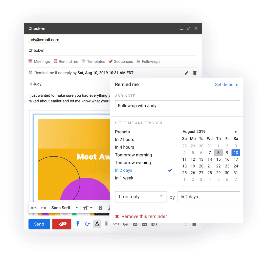 Mixmax follow up reminder 1