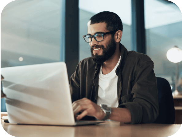 A person working on a laptop