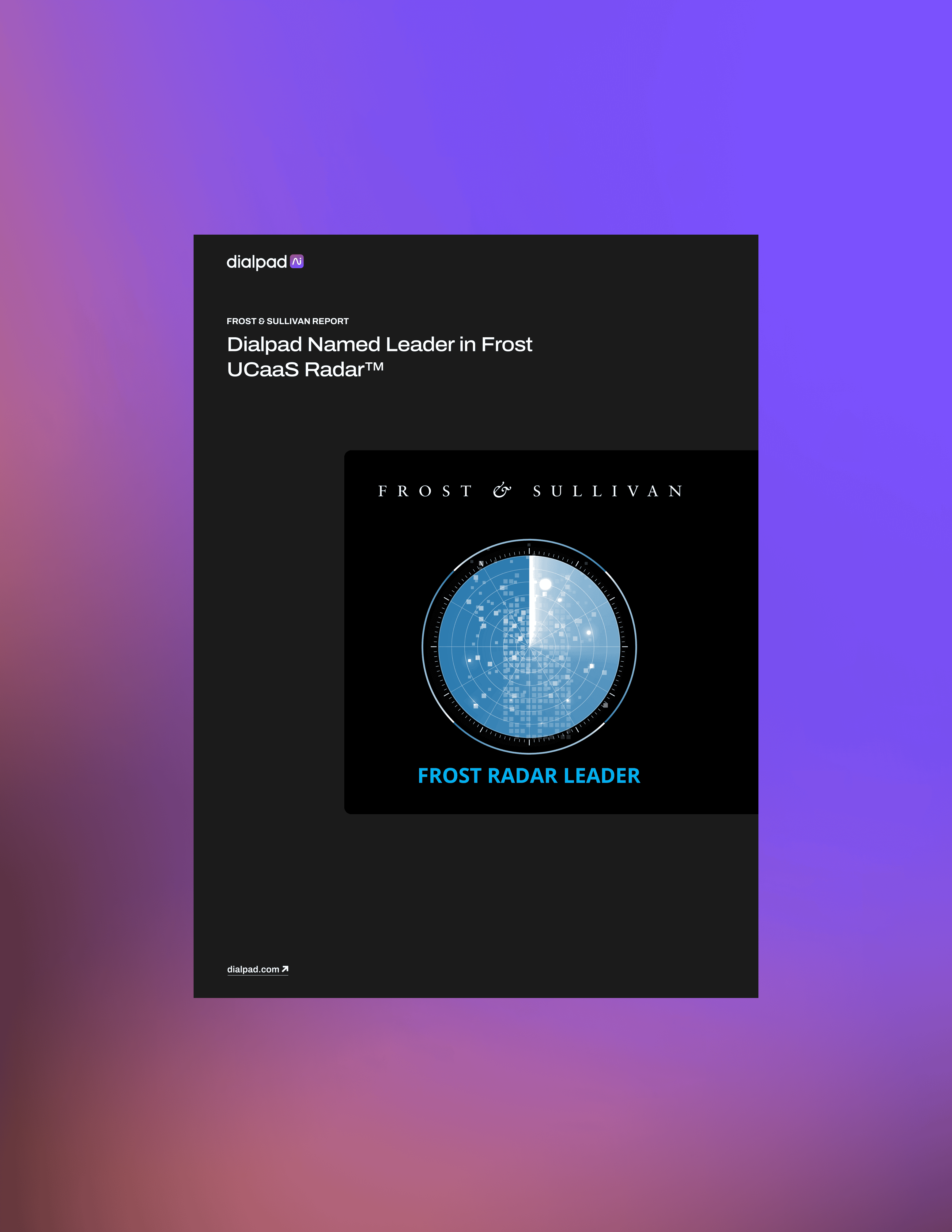 Dialpad Named Leader in Frost U Caa S Radar report cover