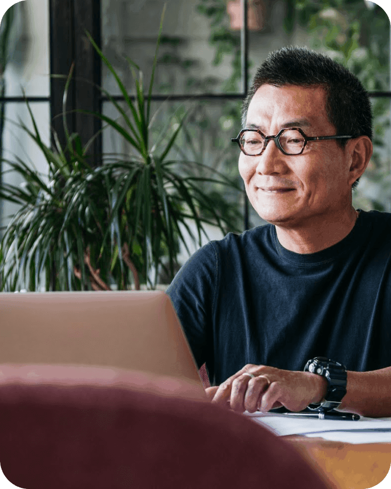 A person working on a laptop