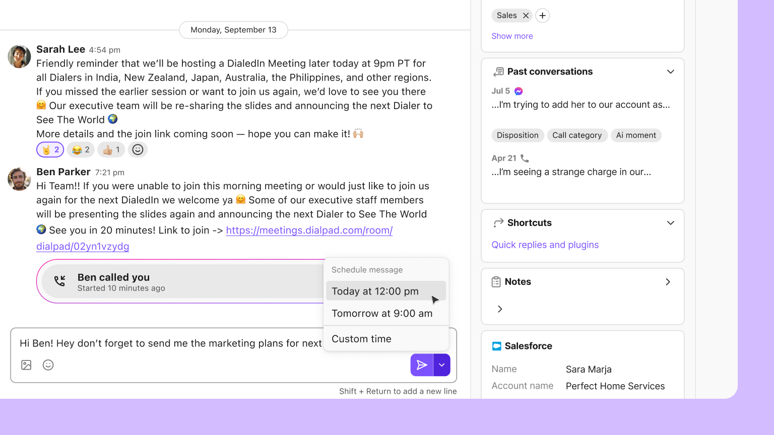 Schedule messages to send at the right time V2