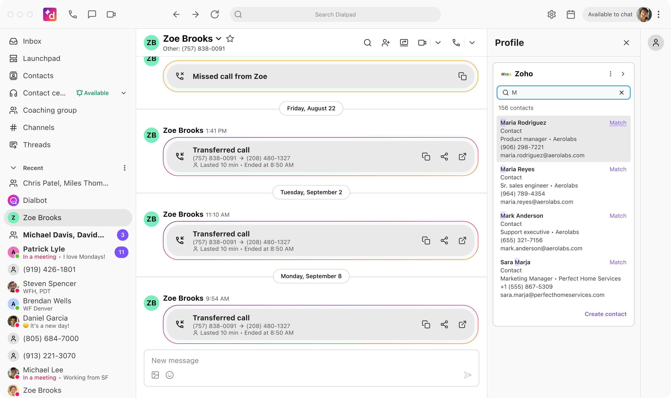 zoho - search record
