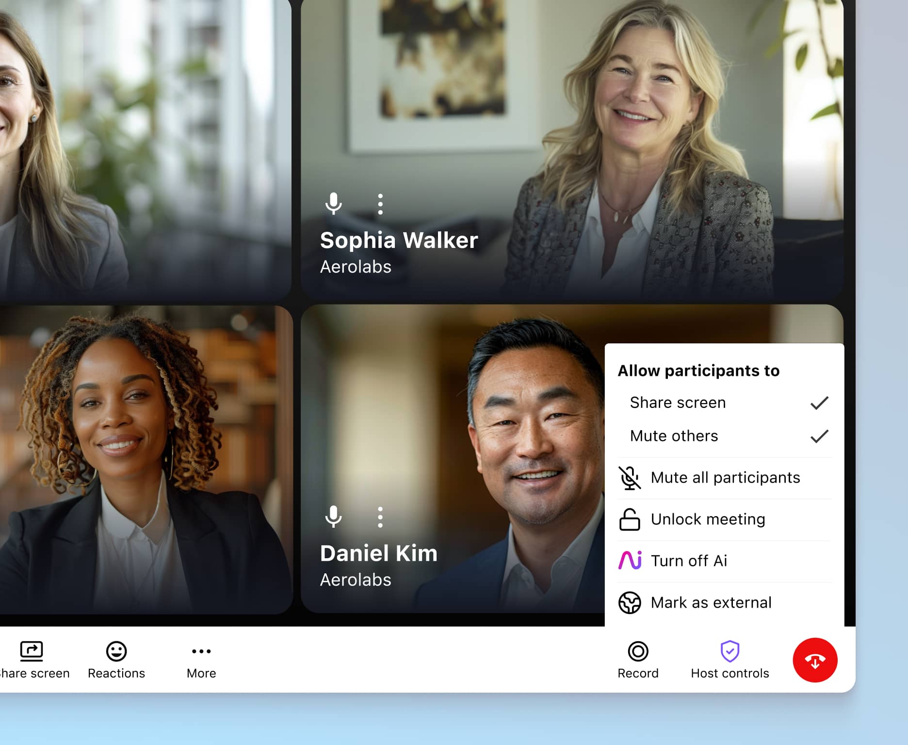 Dialpad's in-meeting call controls