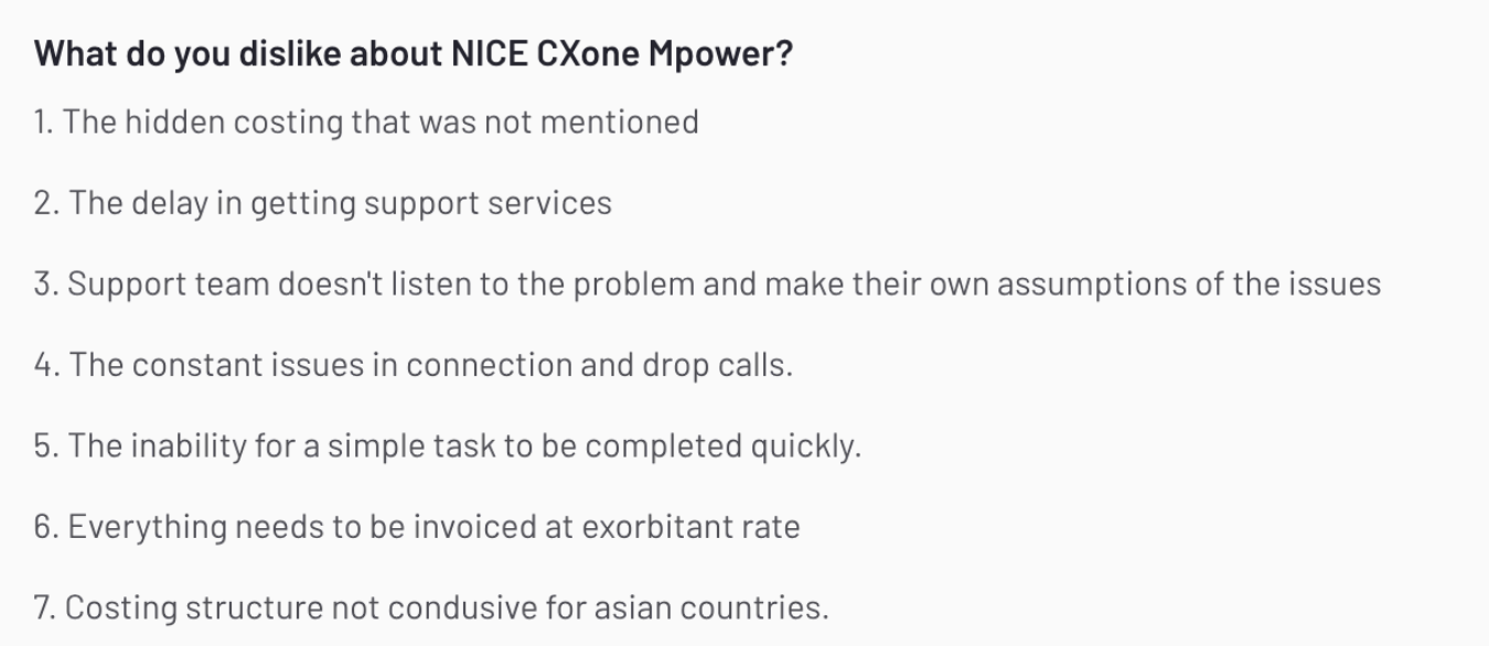 G2 review NICE CXone Mpower