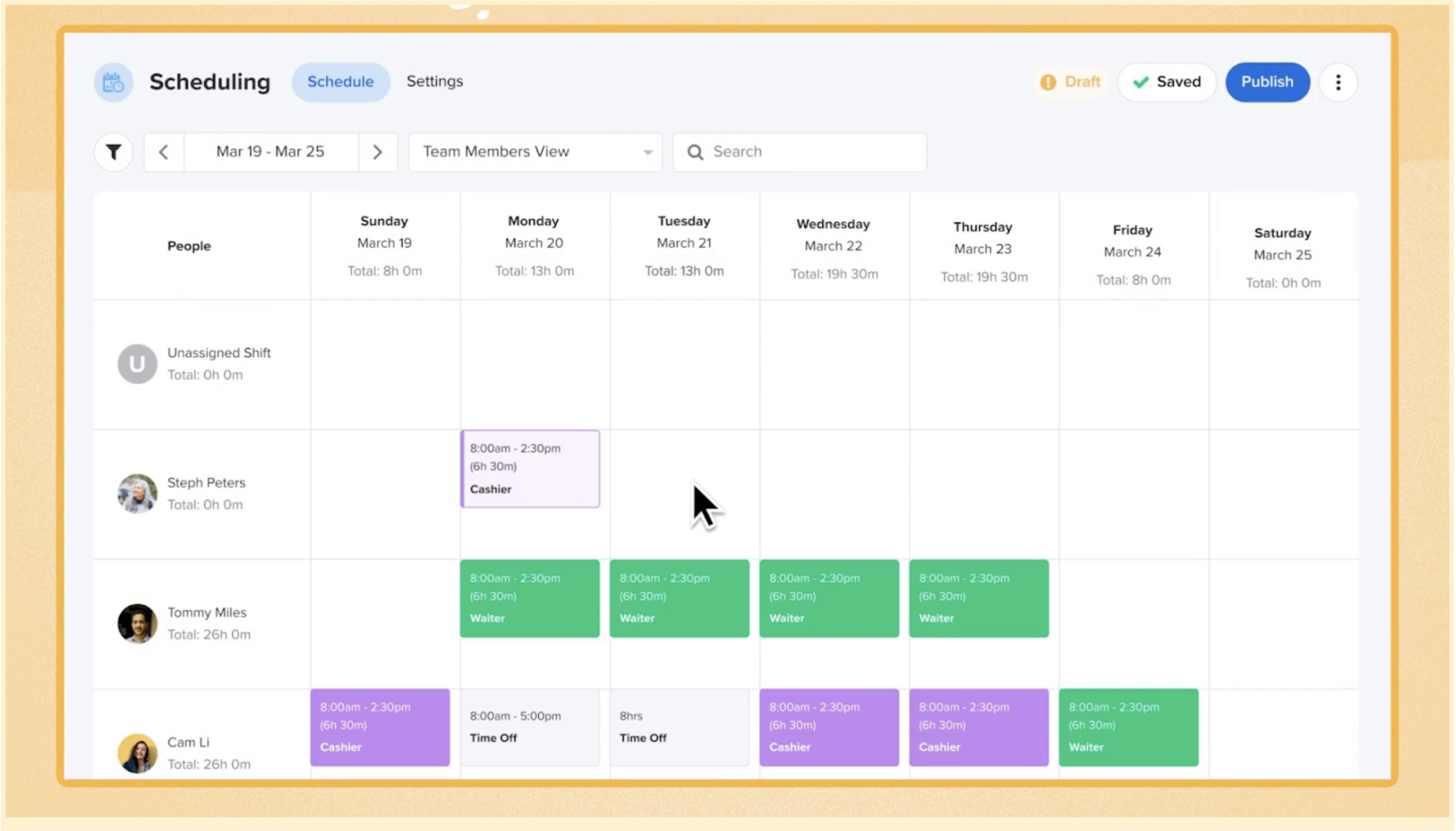 Screenshot of GoCo WFM software