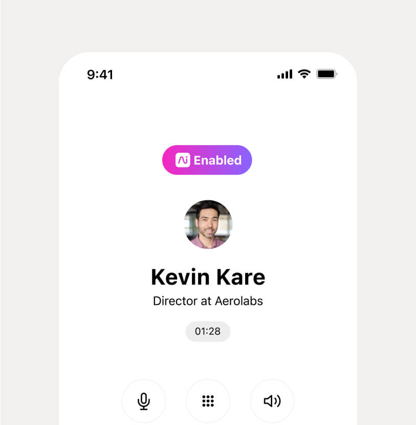 Screenshot of an ongoing call on mobile