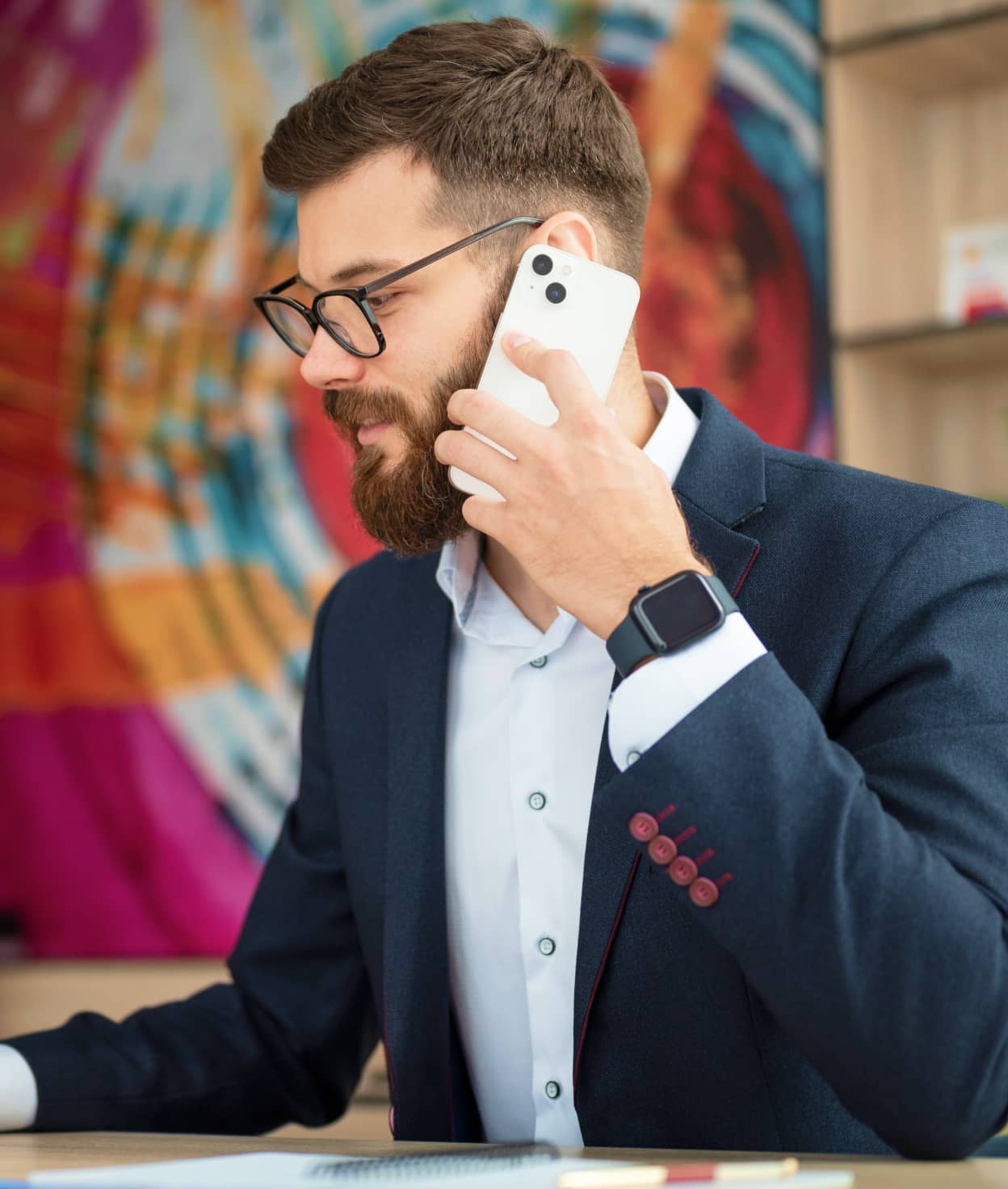 A man talking on the phone