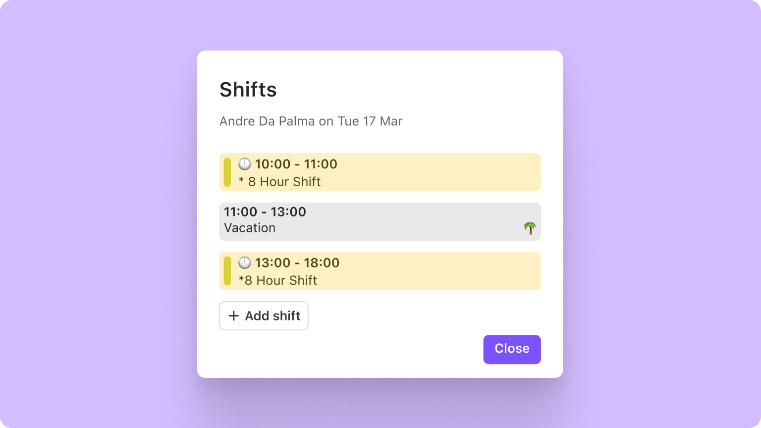 Maintain shift visibility during agent time off