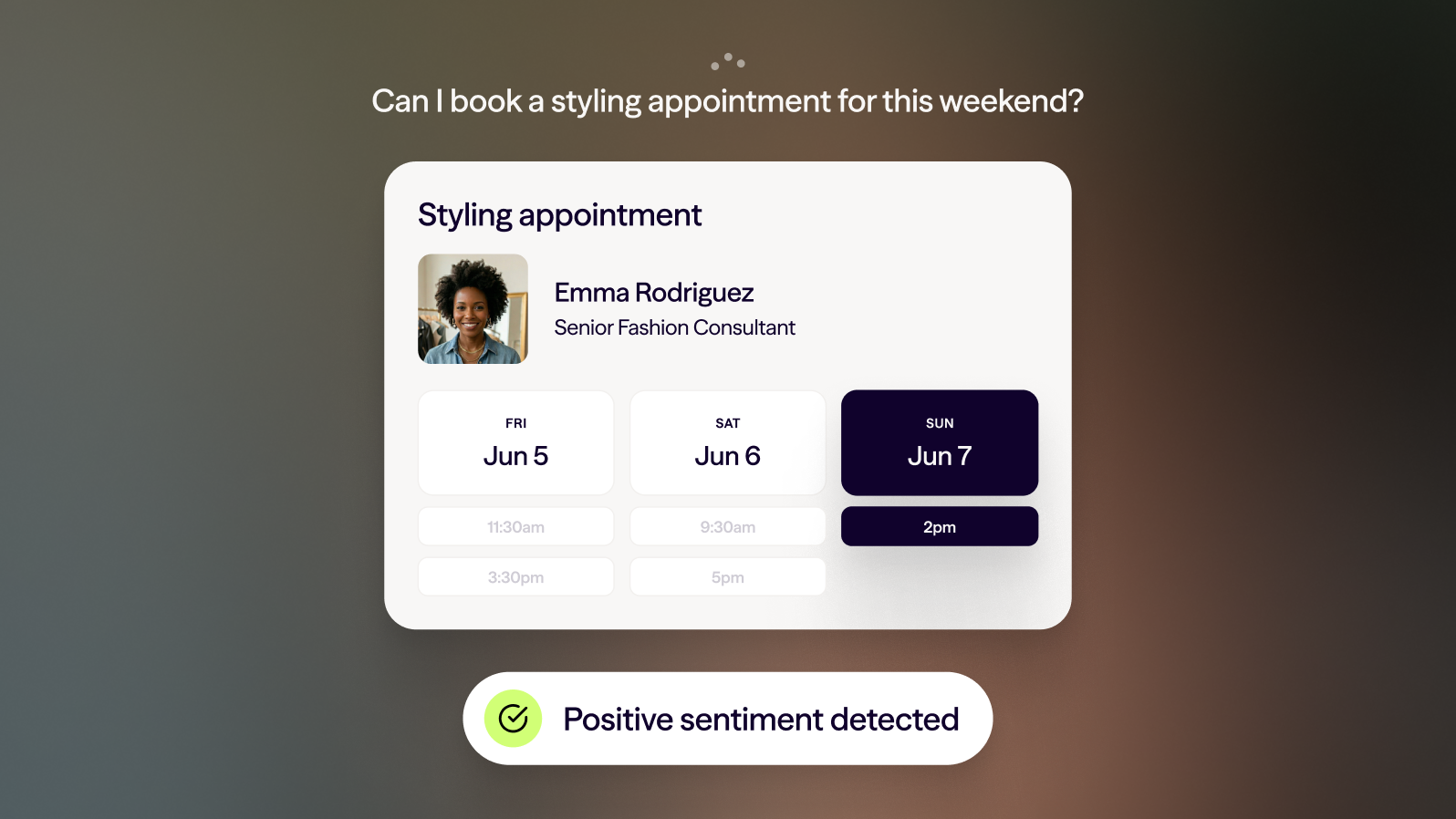 Book an appointment - AI agent in retail