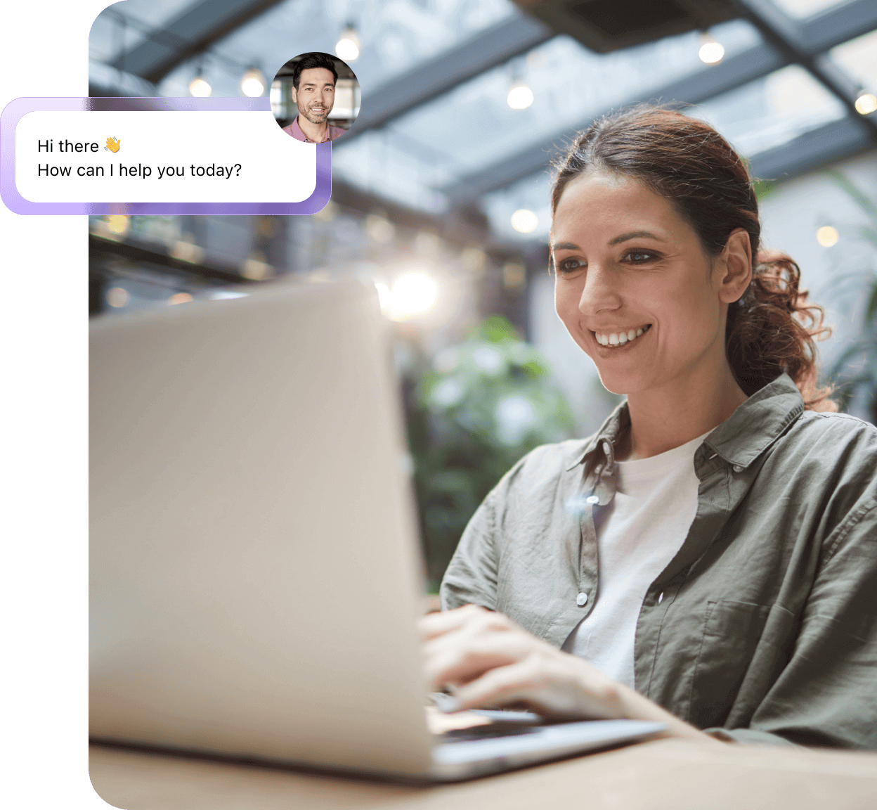 A lady working on a laptop