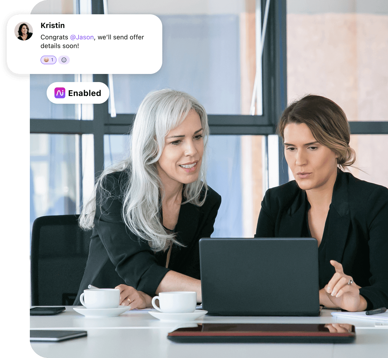 Two recruiters working