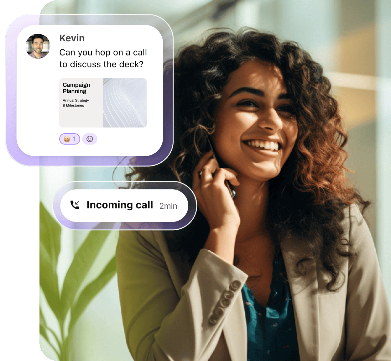 A woman talking on the phone