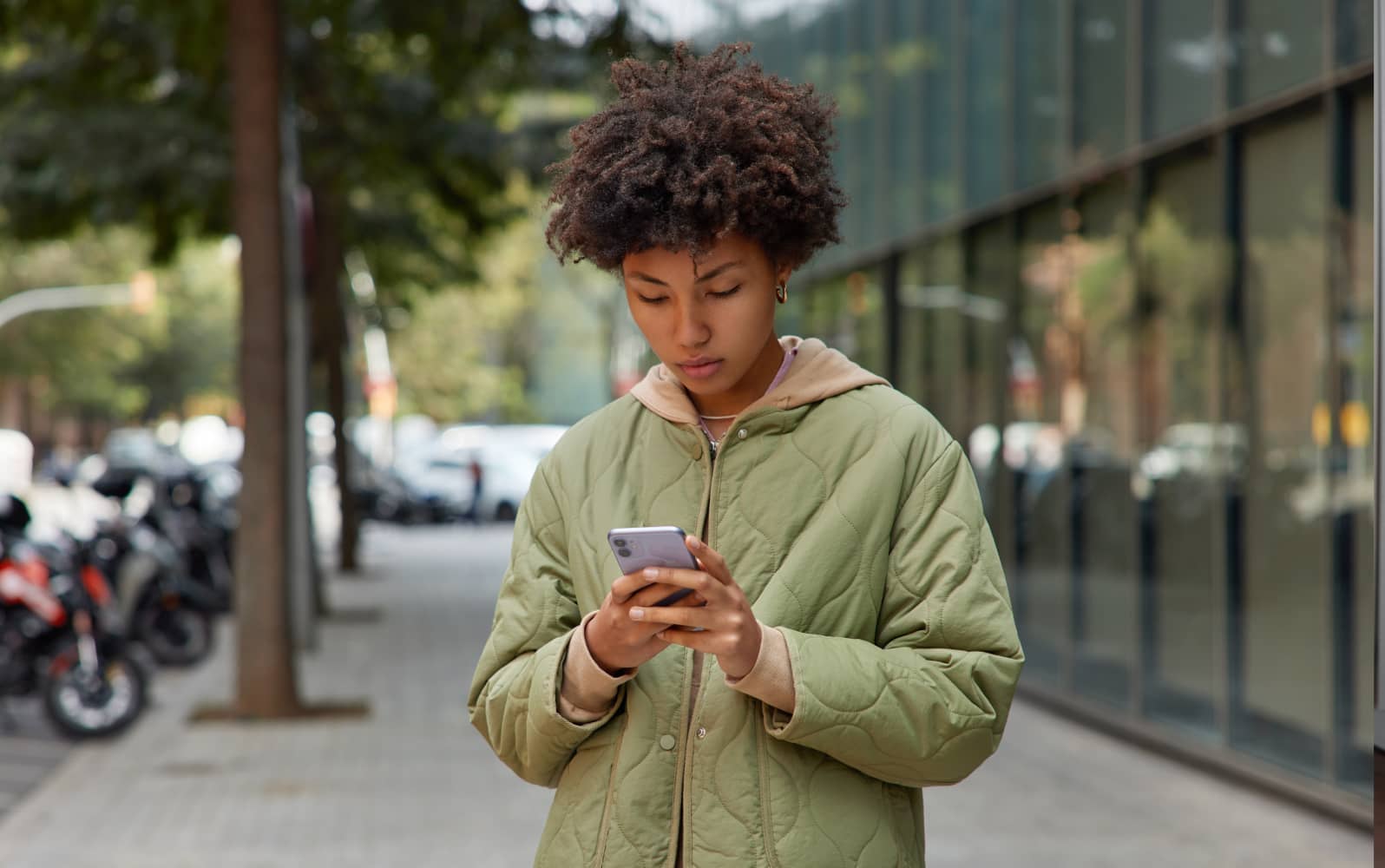 A woman using a mobile phone