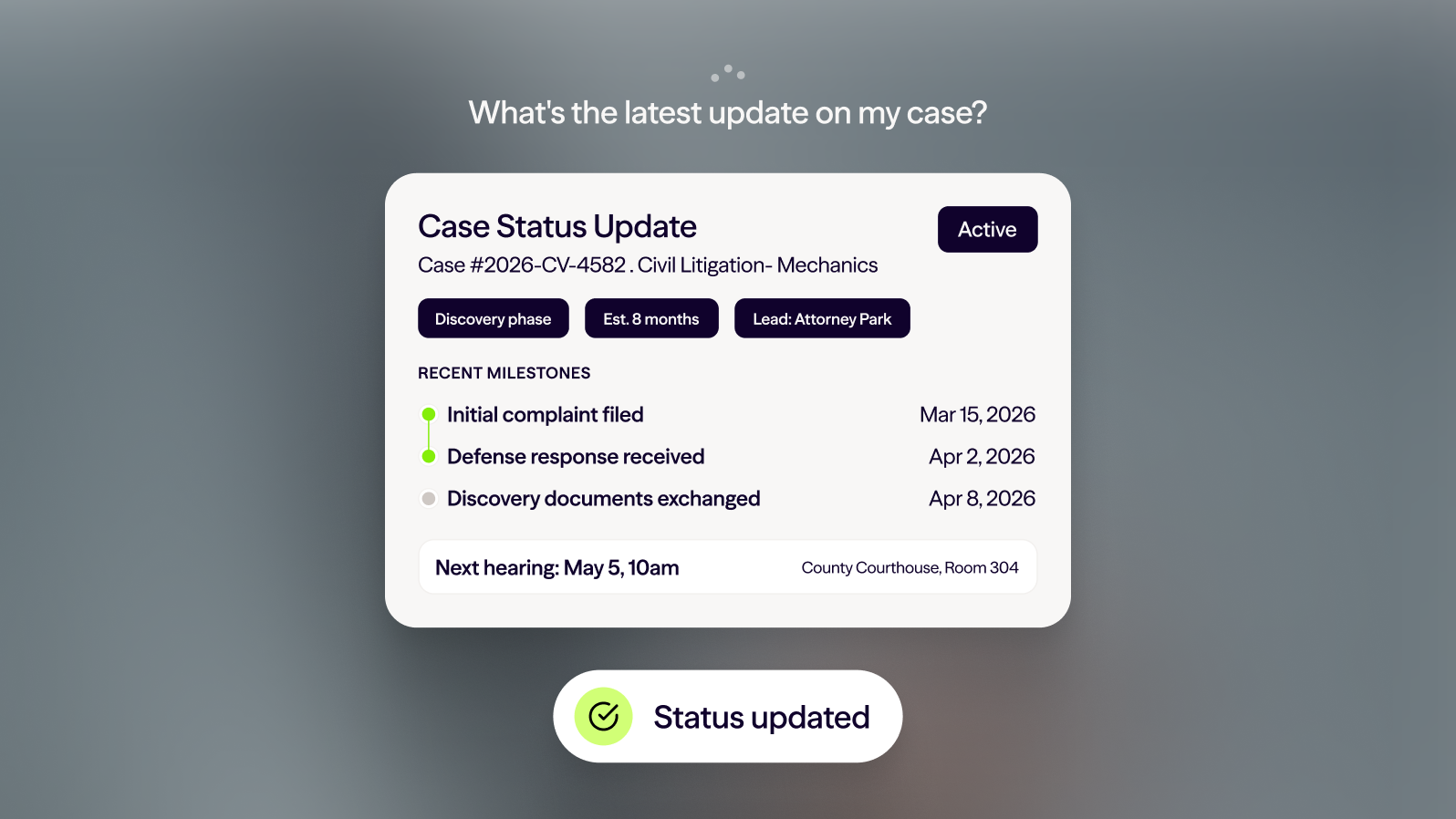 Providing real-time updates - AI Agents for law firms