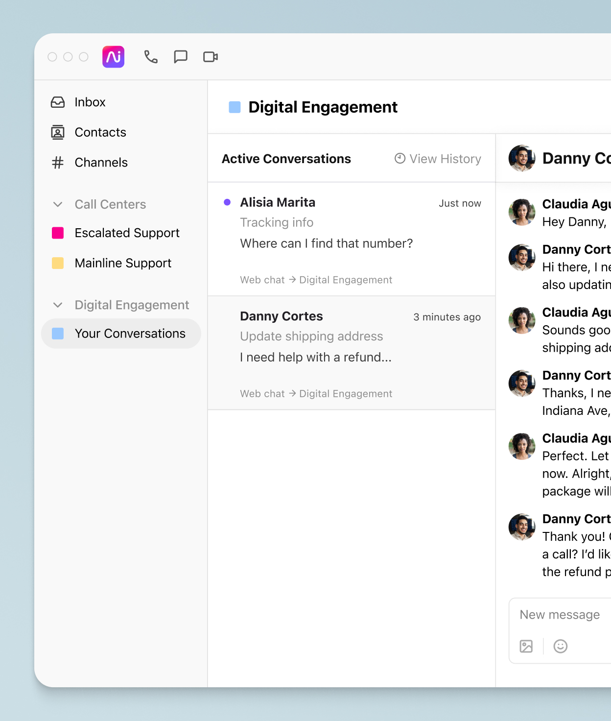Call center transcription Header