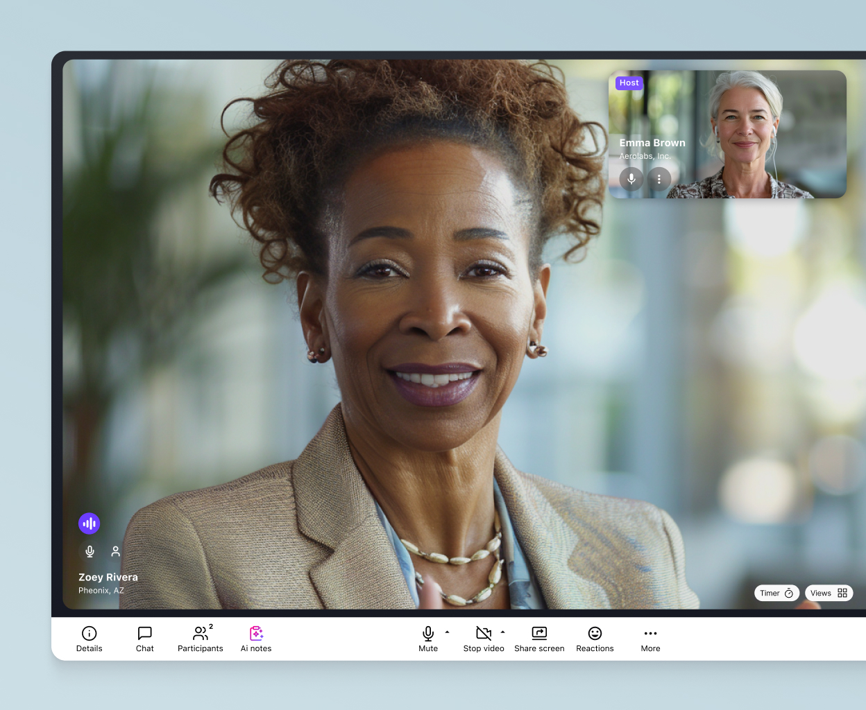Screenshot of locking a video conference in Dialpad using the built-in security controls