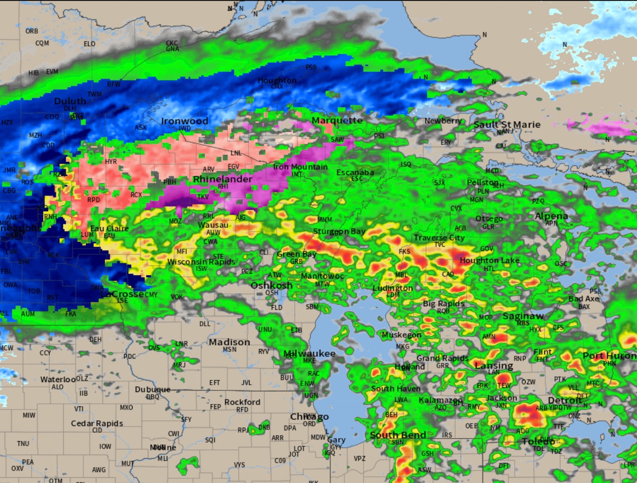 Weekend starts with strong storm system that brings our first T-storms, more snow