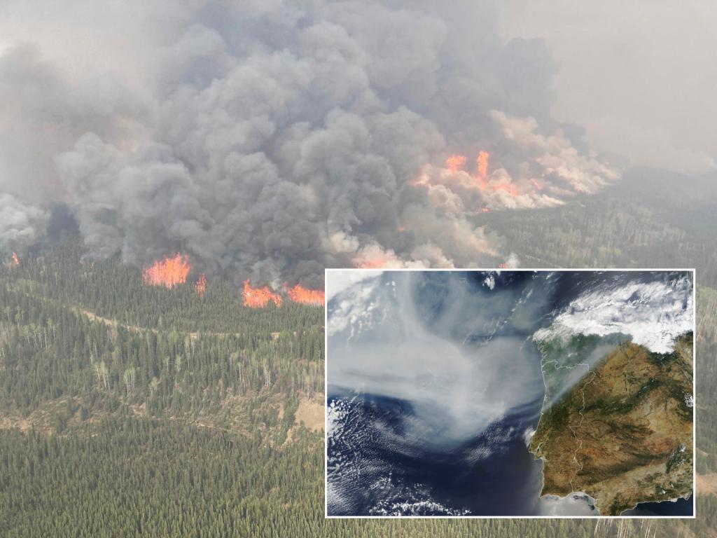 Smoke from raging Canadian wildfires hits Europe as record acres burn