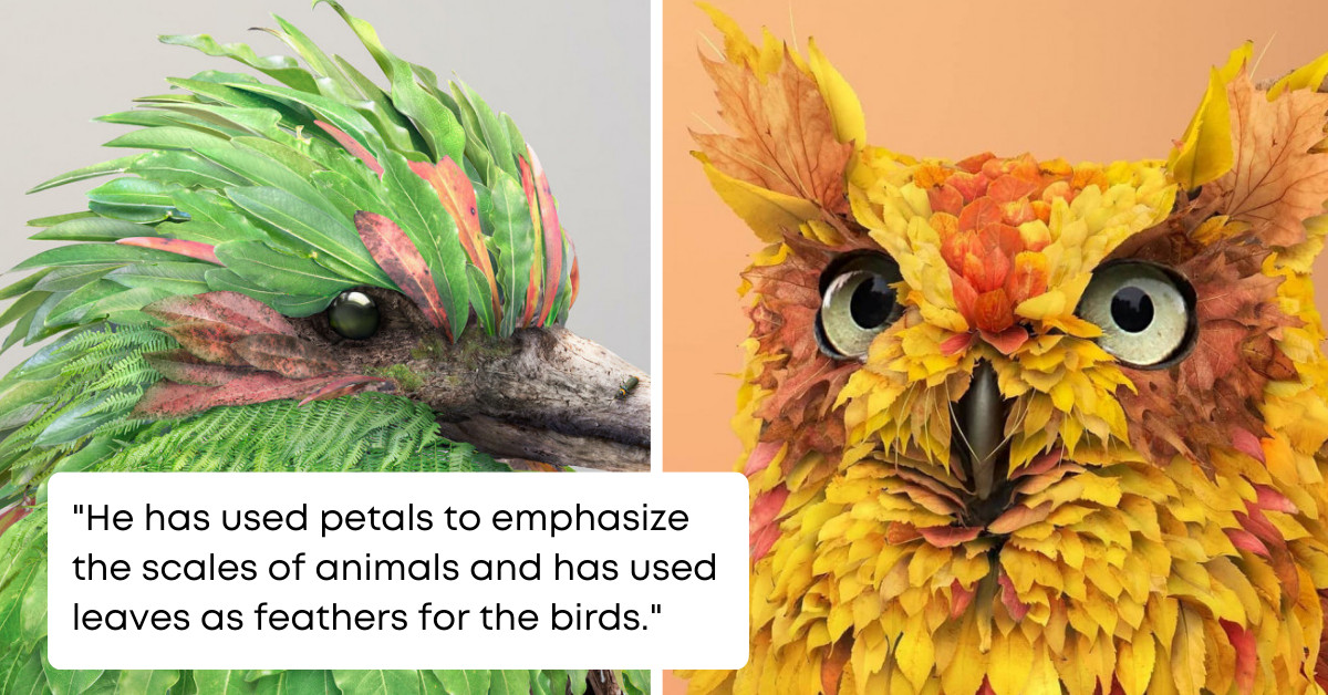 Australian Artist Pays Tribute To Wildlife Lost In Wildfires Through His Magical Art Series Using Leaves And Flower Petals