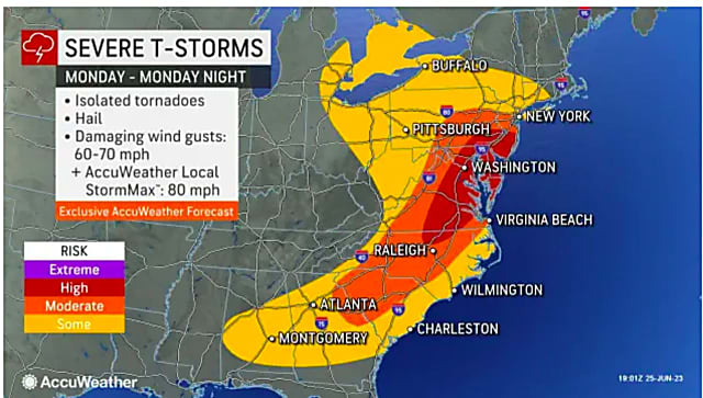Storms With Possibility Of Isolated Tornados To Threaten East Coast