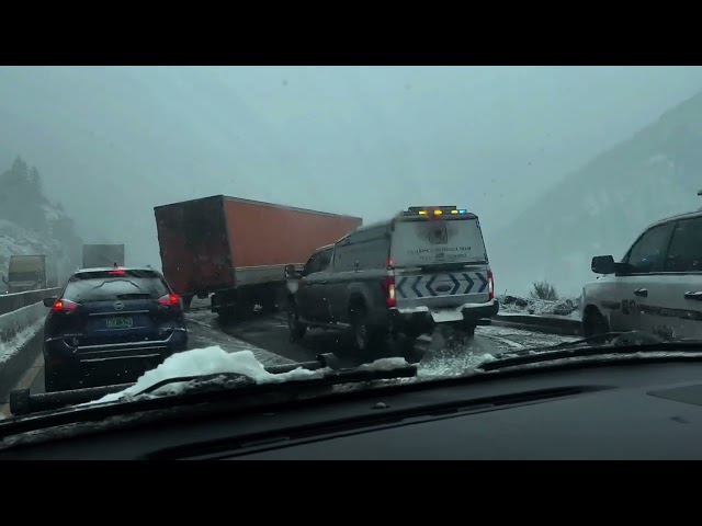 Driving to Denver through a Snow Storm in our Tahoe