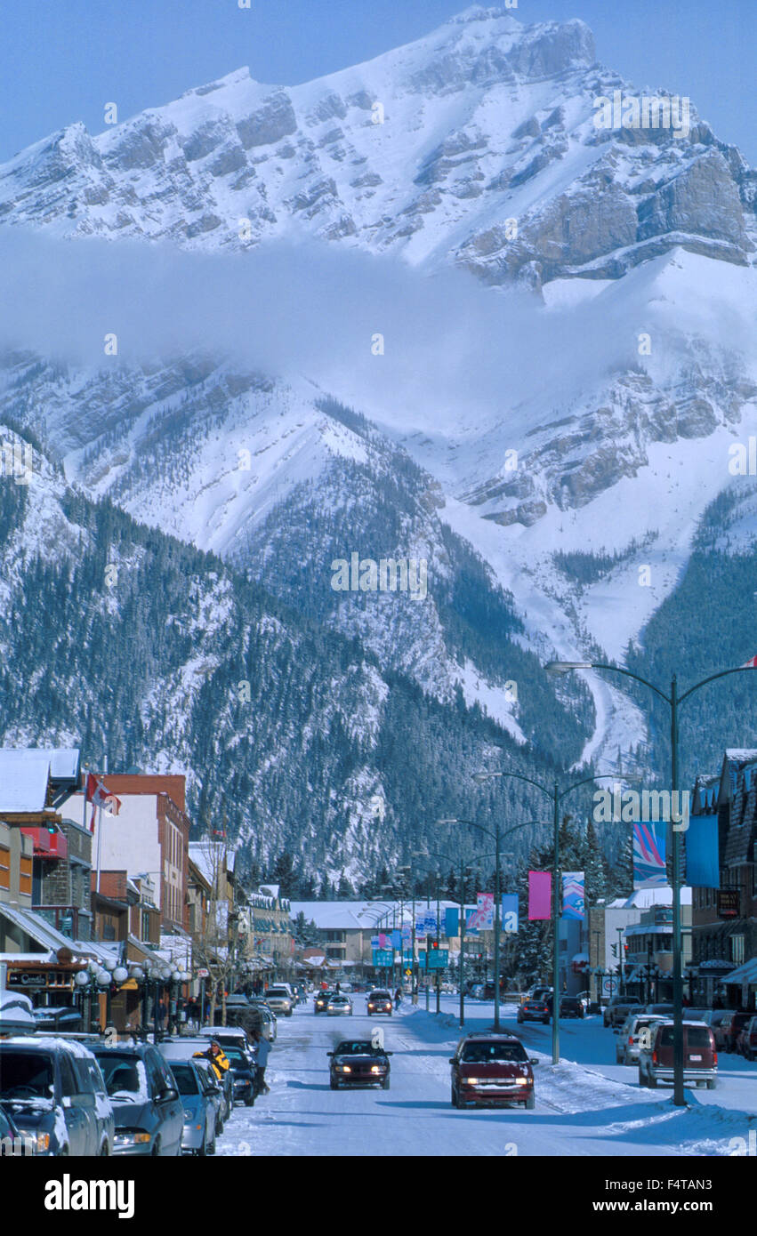 Canada, Rockies, Alberta, National Park, Banff town site after snow storm Stock Photo - Alamy