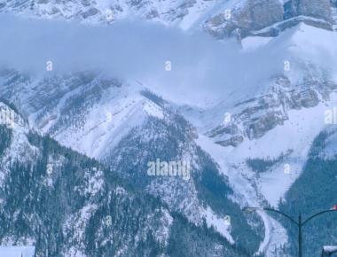 Canada, Rockies, Alberta, National Park, Banff town site after snow storm Stock Photo - Alamy