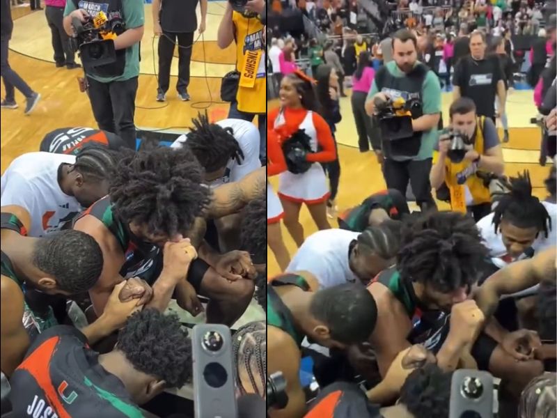 Miami Hurricanes Basketball Players Kneel In Prayer After Victory | God TV News