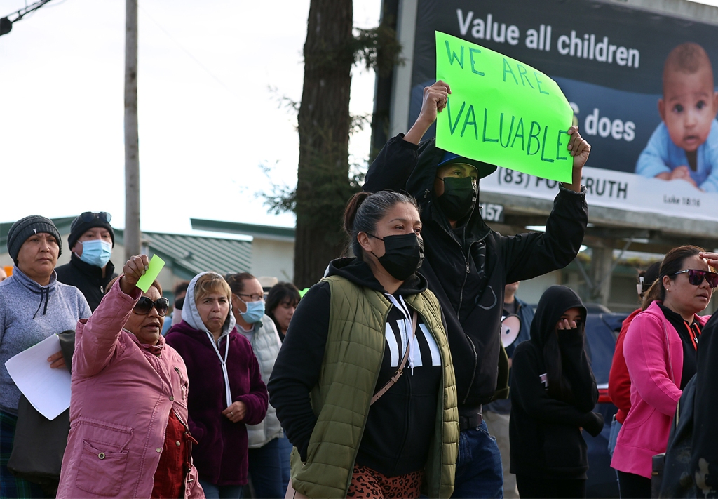 Protesters march for federal funding in Pajaro after floods