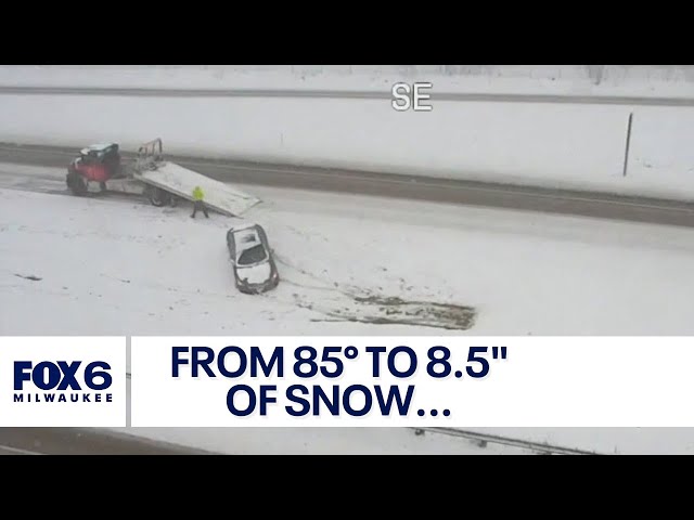 From 85° to 8.5" of snow...winter storm hits western Wisconsin | FOX6 News Milwaukee
