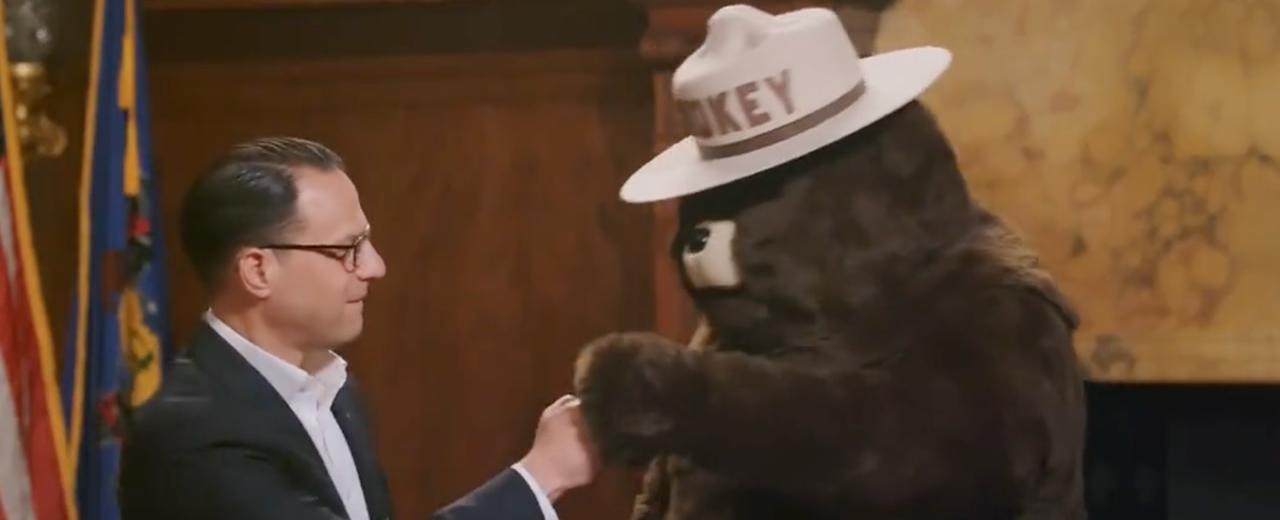 Shapiro, Smokey Bear warn unseasonably dry conditions make Pa. ripe for wildfires