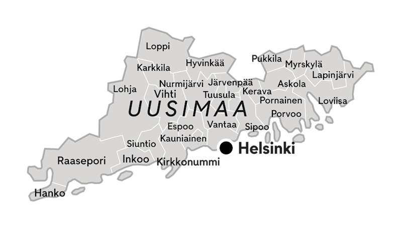 Aluekuva Uusimaa