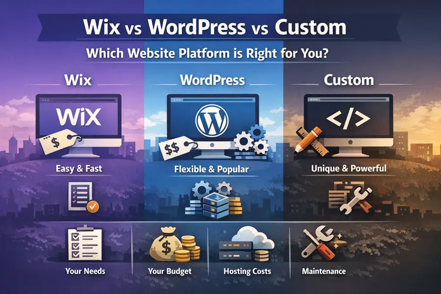 How to choose the right website platform (Wix vs WordPress vs Custom)