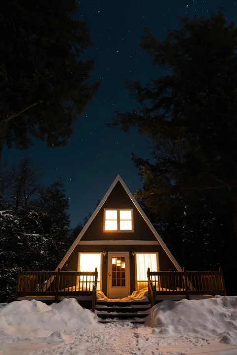 Southern-Vermont-Cabins-Winhall-Boho-AFrame-1