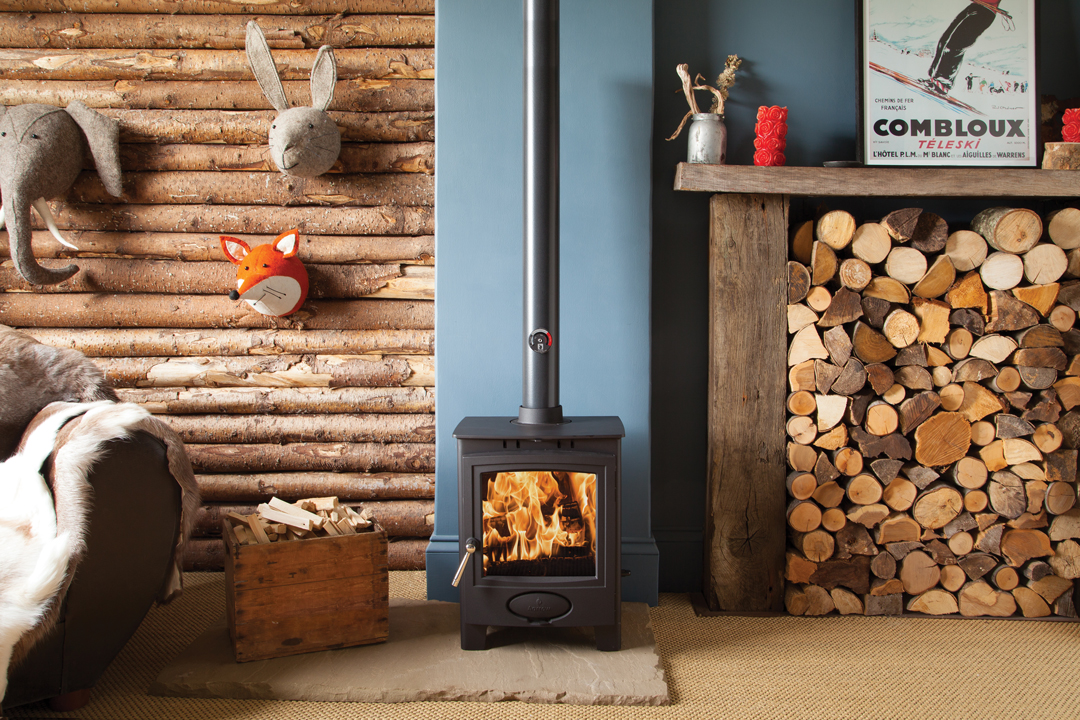 Storing logs next to wood online burner