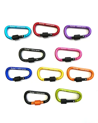 Mister Green "Gear" Graphic Carabiner, $10