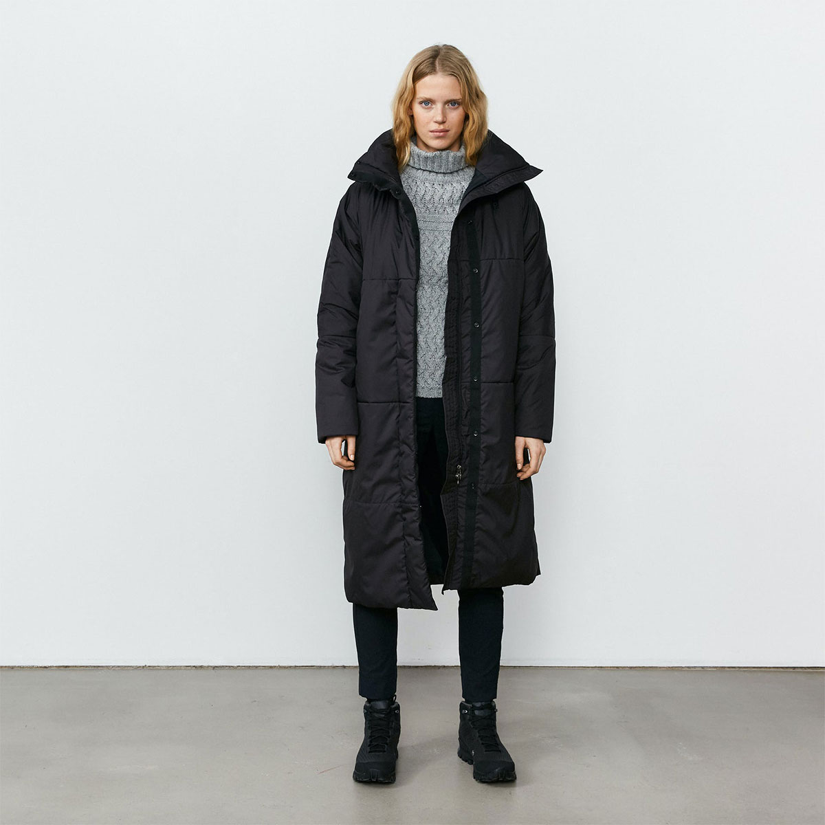 long black parka