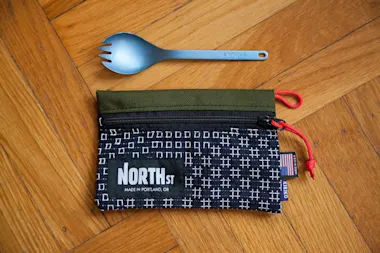 NSB x Kiriko Pittock Travel Pouch with Snow Peak spork for scale